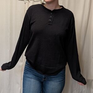 Pierre Cardin Waffle Knit Henley Long Sleeve